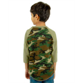 Picture of Youth 6 oz., 3/4-Sleeve Camo Raglan T-Shirt