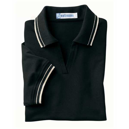 Picture of Ladies' Piqué Polo With Textured Stripe Trim