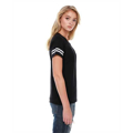 Picture of Ladies' 4.3 oz., CVC Striped Varsity T-Shirt