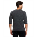 Picture of Unisex 4.9 oz. 3/4-Sleeve Triblend Raglan Henley