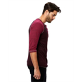 Picture of Unisex 5.2 oz. 3/4-Sleeve Triblend Over-Dyed Raglan