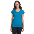 Picture of Ladies' SoftStyle® 4.5 oz. Fitted V-Neck T-Shirt