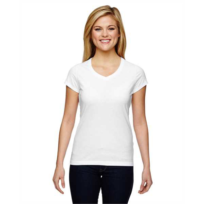 Picture of Ladies' Vapor® Cotton Short-Sleeve V-Neck T-Shirt