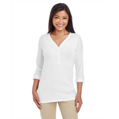 Picture of Ladies' Perfect Fit™ Y-Placket Convertible Sleeve Knit Top