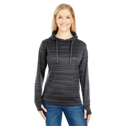 Picture of Ladies' Odyssey Striped Poly Fleece Lapover Hood