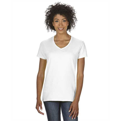 Picture of Ladies' Heavy Cotton™ 5.3 oz. V-Neck T-Shirt